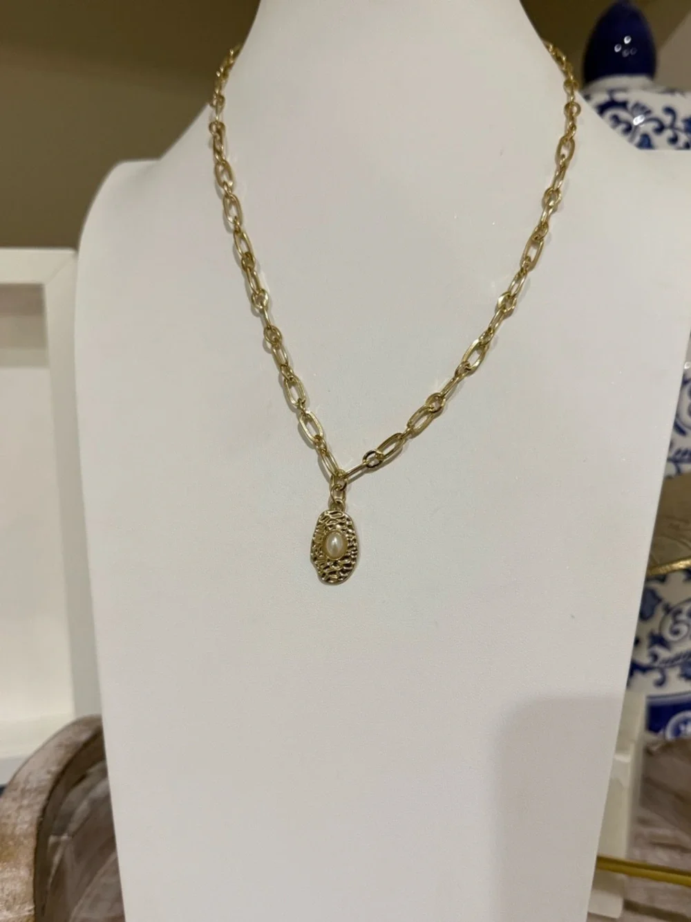 Set of 2 Separate Gold Tone Paperclip Chain Necklaces